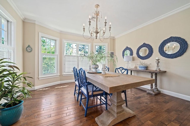 31 Chittenden Ln Unit 31, Cohasset, MA 02025 - dining area with a chandelier, hardwood / wood-style flooring, and crown molding