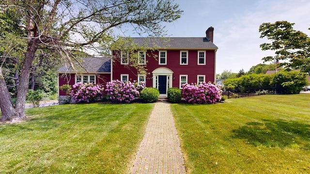 12 Prouty Ln, Rutland, MA 01543 - colonial-style house with a chimney and a front lawn