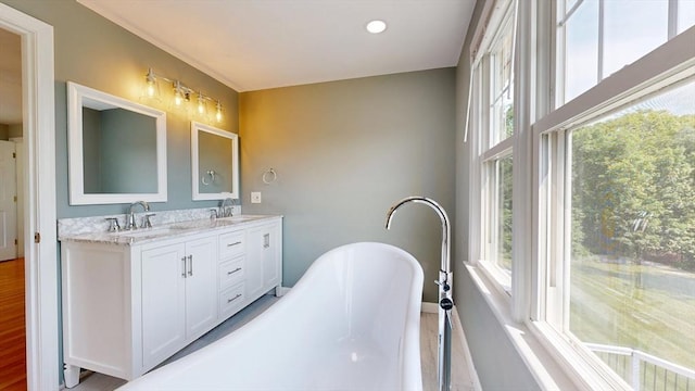 12 Prouty Ln, Rutland, MA 01543 - full bathroom featuring a freestanding tub and double vanity