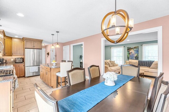 169 Braeburn Rd, East Longmeadow, MA 01128 - dining space featuring recessed lighting and a chandelier