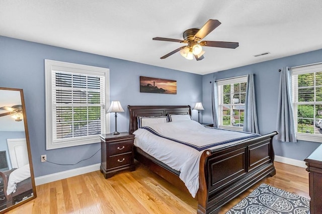 169 Braeburn Rd, East Longmeadow, MA 01128 - bedroom with light wood-style flooring, baseboards, and a ceiling fan
