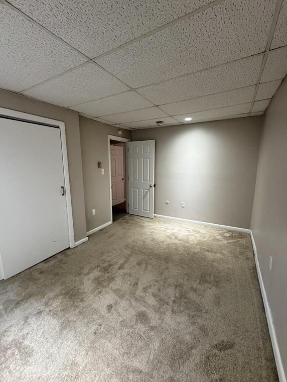 16 Richards Ave Unit 106, North Attleboro, MA 02760 - finished basement with carpet floors, baseboards, and a drop ceiling