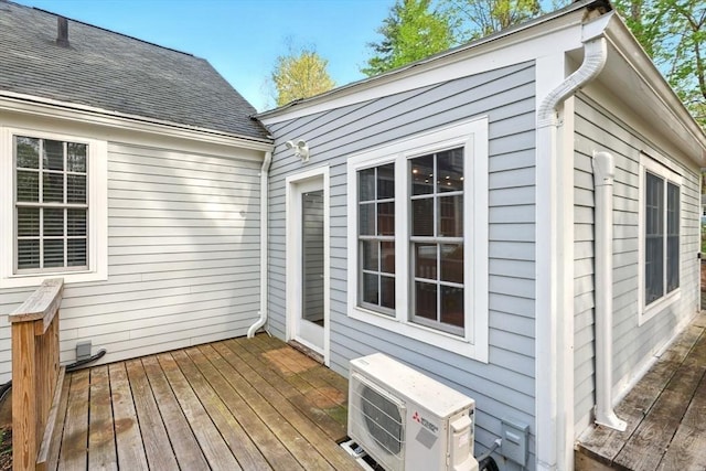 deck featuring ac unit