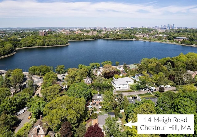 14 Meigh Rd, Newton, MA 02467 - aerial view of a large body of water