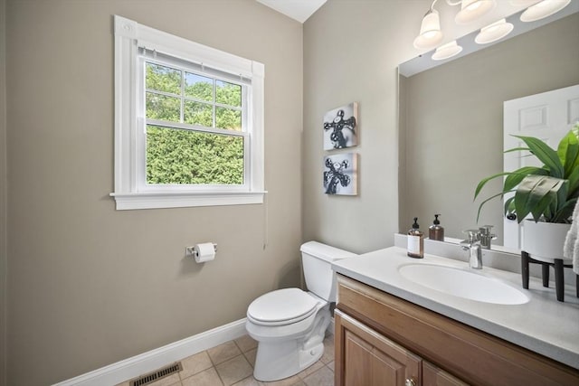 32 Bulkley Rd, Sudbury, MA 01776 - bathroom featuring toilet, vanity, tile patterned floors, and baseboards