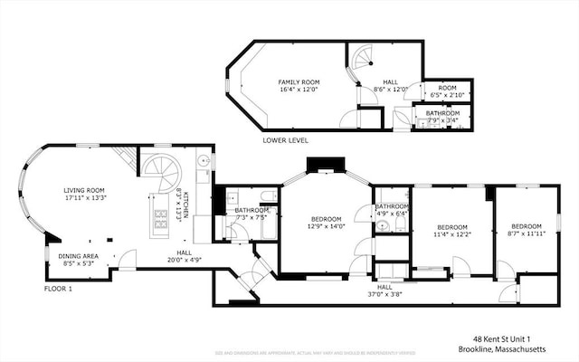 48 Kent St Unit 1, Brookline, MA 02445 - room layout