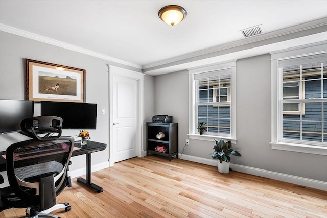 100 Burrill St Unit 3, Swampscott, MA 01907 - office featuring crown molding, light wood finished floors, and baseboards