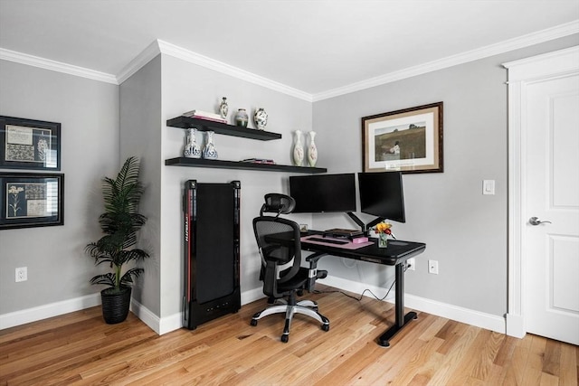 100 Burrill St Unit 3, Swampscott, MA 01907 - office featuring light wood finished floors, crown molding, and baseboards