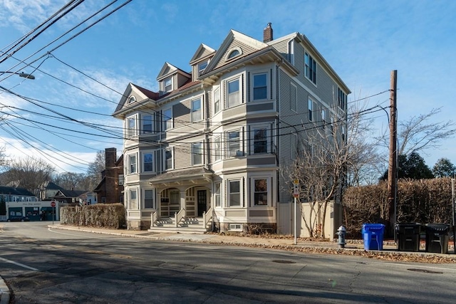 201 High St, Brookline, MA 02445 - view of front of home featuring a chimney