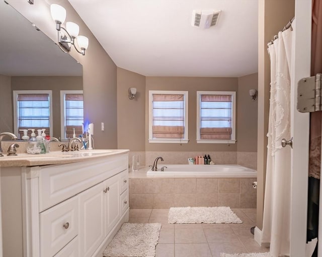 578-580 Detroit St, Fall River, MA 02721 - bathroom featuring vanity, plenty of natural light, a bath, and tile patterned flooring