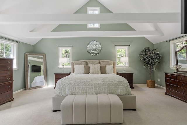 62 Waite Rd, Boxborough, MA 01719 - bedroom with lofted ceiling, light colored carpet, and baseboards