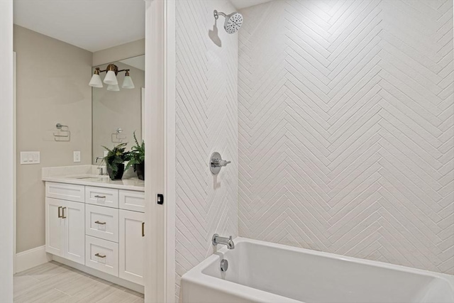 full bath with vanity and tub / shower combination