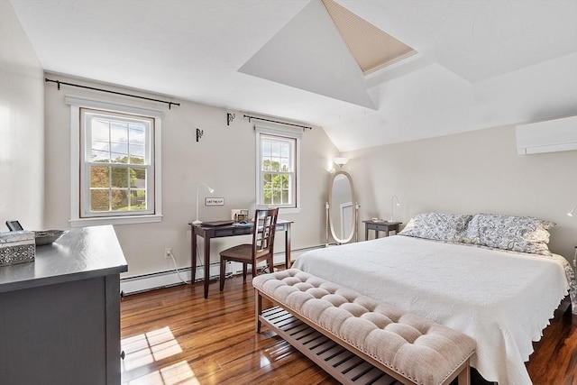 17 Lantern Ln, Leominster, MA 01453 - bedroom featuring a wall mounted air conditioner and wood finished floors