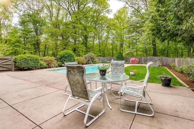 view of patio with a fenced backyard