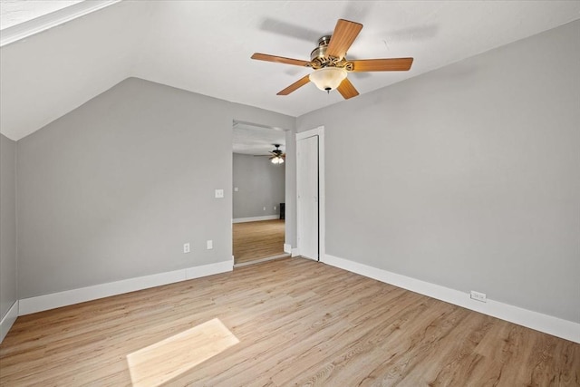 30 Whipple St, Worcester, MA 01607 - empty room with wood finished floors, ceiling fan, and vaulted ceiling