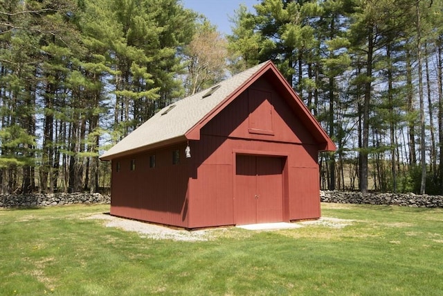 view of shed