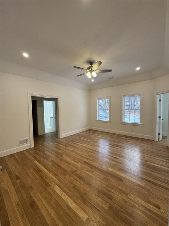 200A Randall Rd, Berlin, MA 01503 - empty room with dark wood-style floors, baseboards, ceiling fan, and recessed lighting