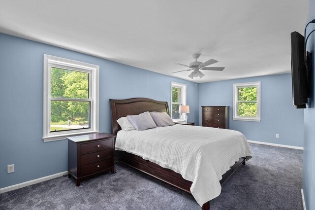6 Myers Ln, Newbury, MA 01922 - carpeted bedroom with baseboards and a ceiling fan