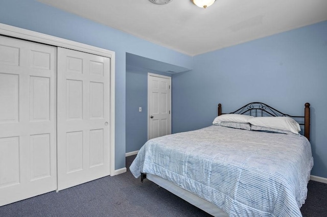 6 Myers Ln, Newbury, MA 01922 - bedroom featuring dark colored carpet, a closet, and baseboards