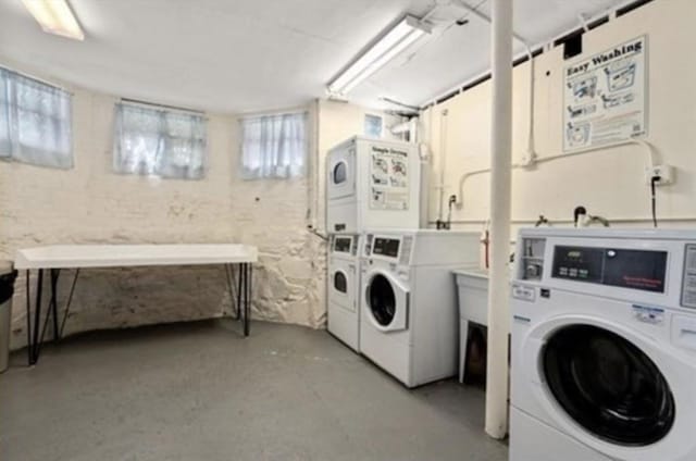 15 Trowbridge St Unit 12A, Cambridge, MA 02139 - shared laundry featuring stacked washer / drying machine and independent washer and dryer