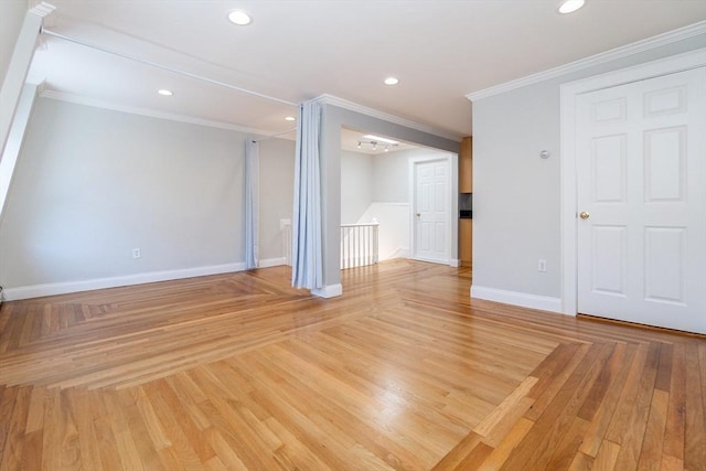 12 Springer St Unit 3, Boston, MA 02127 - unfurnished room featuring crown molding, recessed lighting, and light wood-style floors