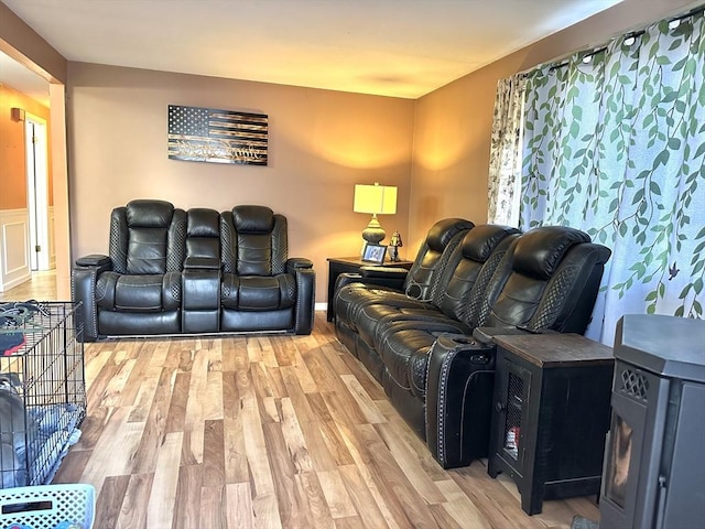 living room featuring wood-type flooring