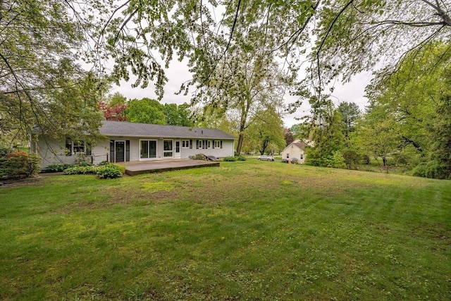 136 Butternut Hollow Rd, West Springfield, MA 01089 - view of grassy yard with a deck