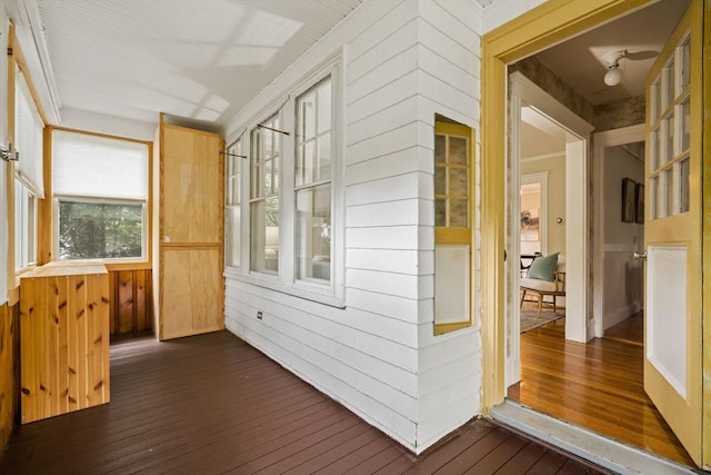 view of unfurnished sunroom