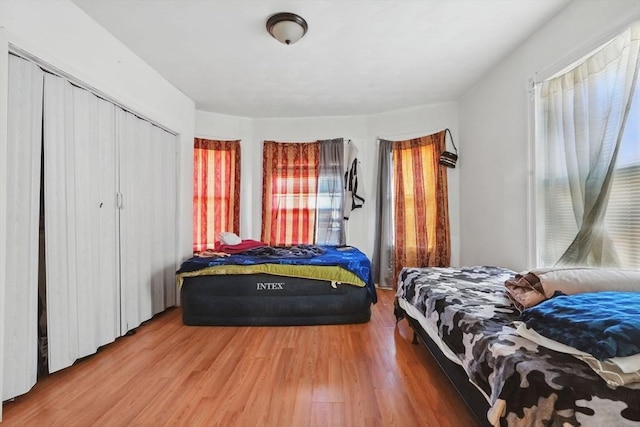 bedroom with hardwood / wood-style flooring