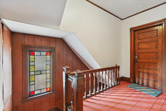 foyer entrance with lofted ceiling