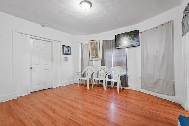 unfurnished dining area with hardwood / wood-style flooring