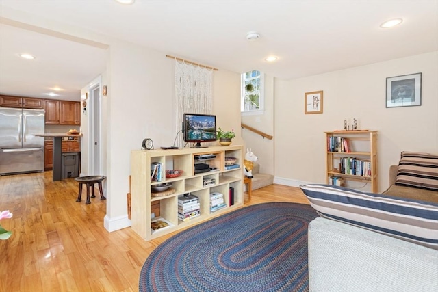 9 Emerson Ct, Winchester, MA 01890 - living room featuring light wood-style floors and recessed lighting