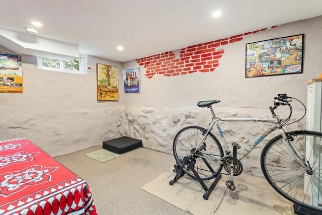 9 Emerson Ct, Winchester, MA 01890 - recreation room featuring a textured wall and recessed lighting