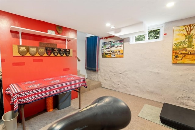 9 Emerson Ct, Winchester, MA 01890 - rec room with carpet and recessed lighting
