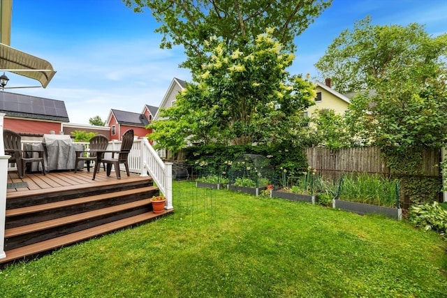 9 Emerson Ct, Winchester, MA 01890 - view of yard featuring a garden and a deck