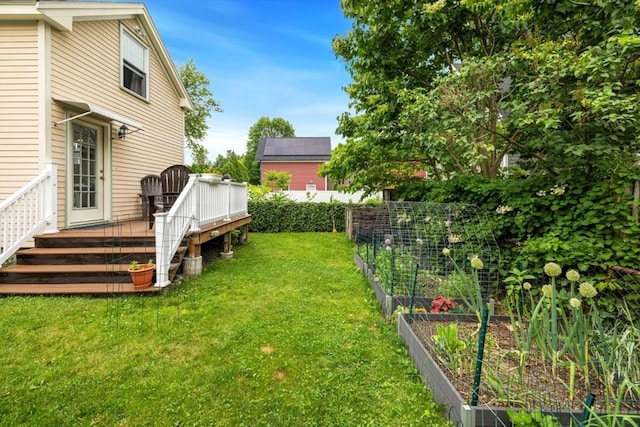 9 Emerson Ct, Winchester, MA 01890 - view of yard with a garden and a deck