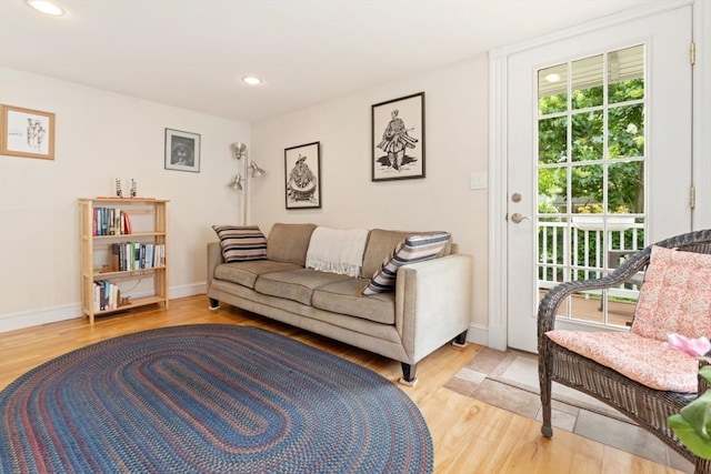 9 Emerson Ct, Winchester, MA 01890 - living area featuring light wood-style flooring and recessed lighting