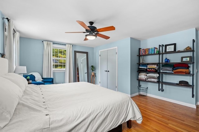 241 W Main St, Westborough, MA 01581 - bedroom with wood finished floors and a ceiling fan