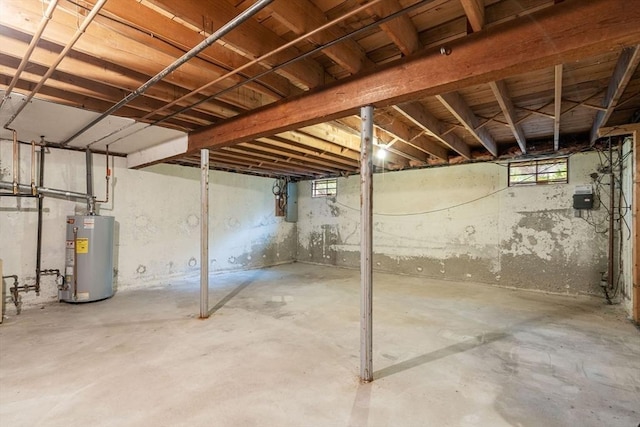 369 Border Rd, Concord, MA 01742 - basement with water heater and electric panel