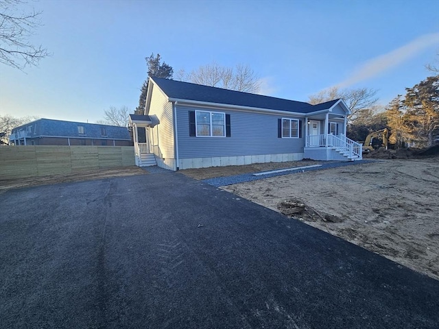 view of front of home