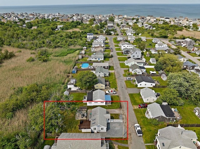 44 Macarthur Ln, Marshfield, MA 02050 - aerial perspective of suburban area with a large body of water and property boundaries highlighted