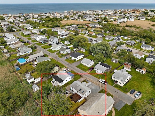 44 Macarthur Ln, Marshfield, MA 02050 - aerial perspective of suburban area featuring a large body of water and property parcel outlined