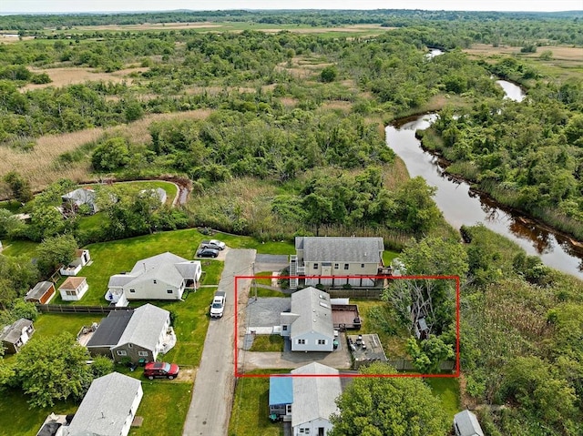 44 Macarthur Ln, Marshfield, MA 02050 - aerial overview of property's location featuring a large body of water and property parcel outlined