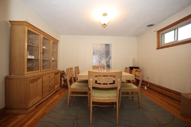 dining space featuring wood finished floors