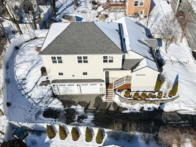 view of snowy aerial view