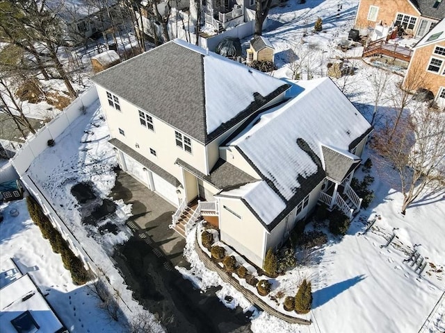 view of snowy aerial view