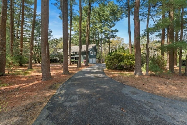 view of front facade with aphalt driveway