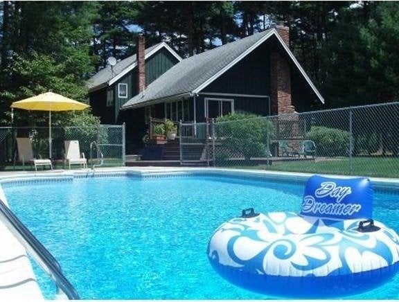 community pool with fence