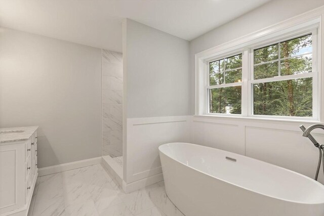 bathroom with vanity and a healthy amount of sunlight