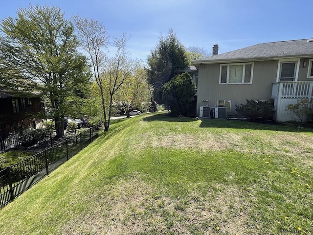 view of yard with fence